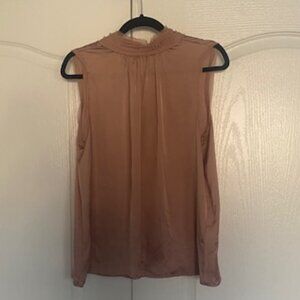 Mock neck silky pale pink Blouse